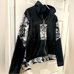 Stylish Black and White Bomber Jacket